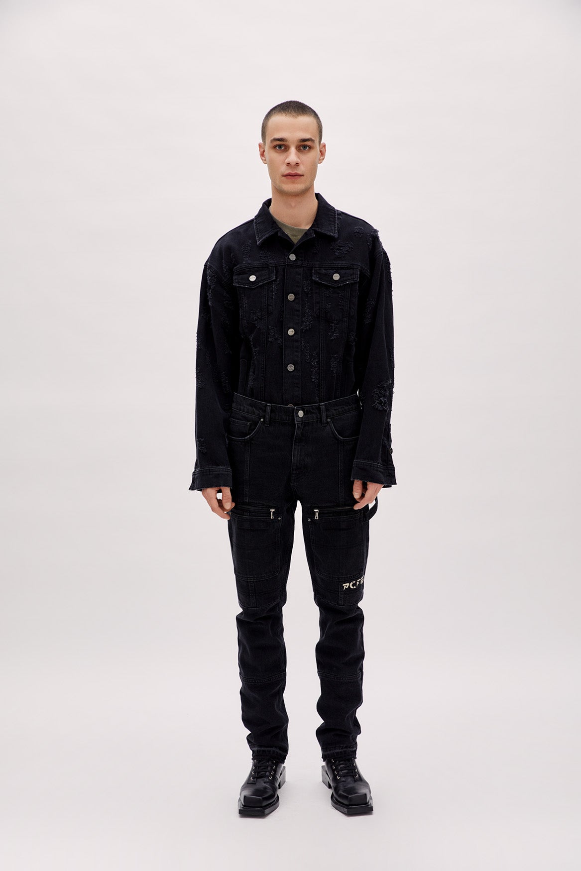 Cargo Denim Pant With Zip