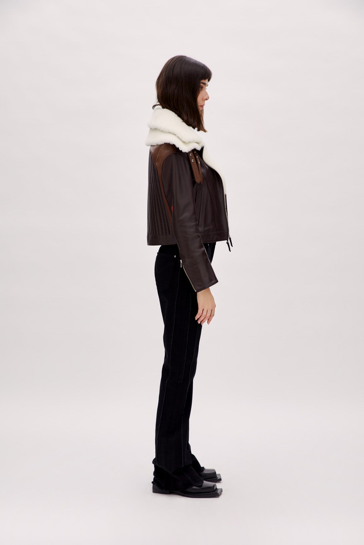 Double Collar Leather Jacket