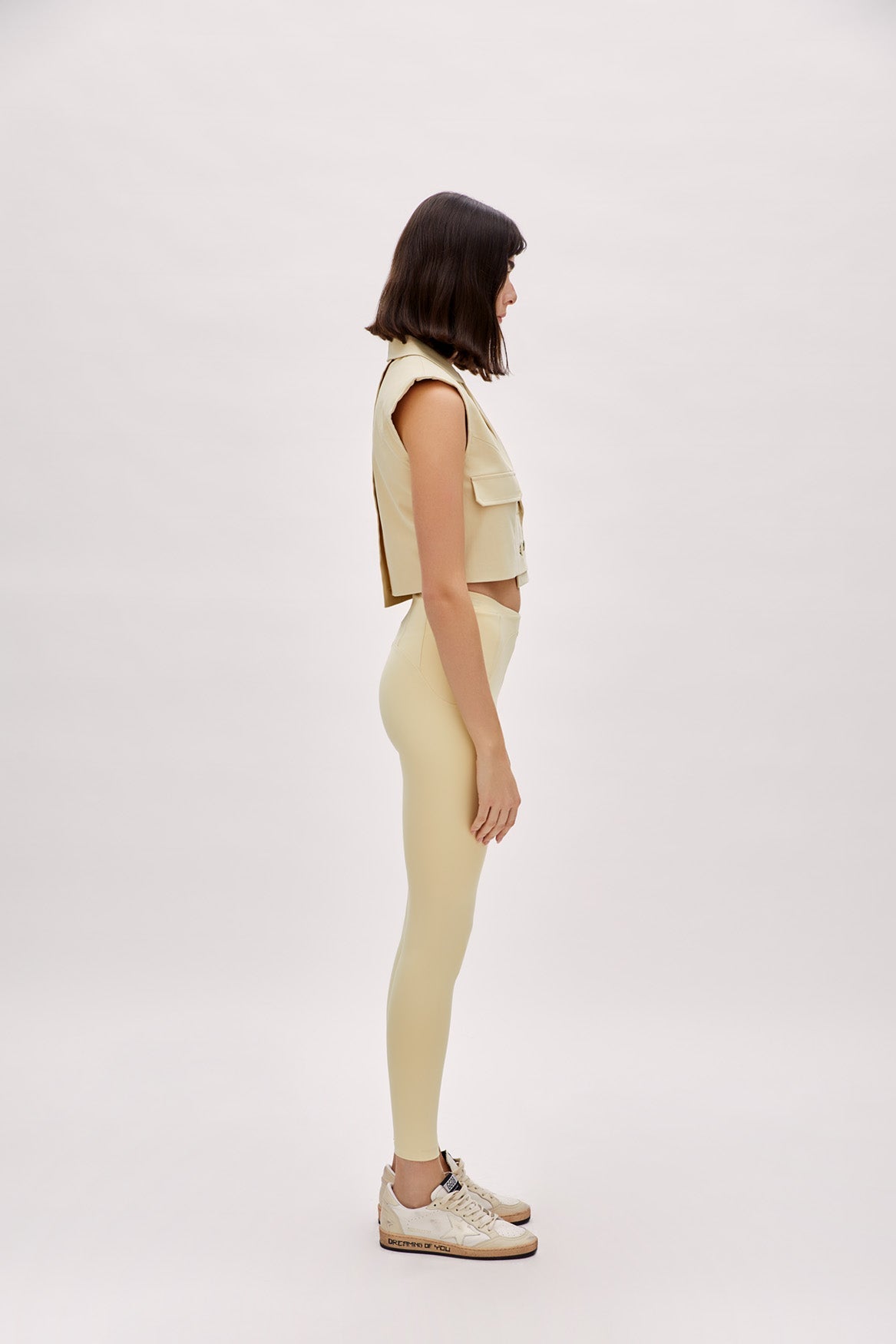 Legging With Stitch Detail - Chino Green