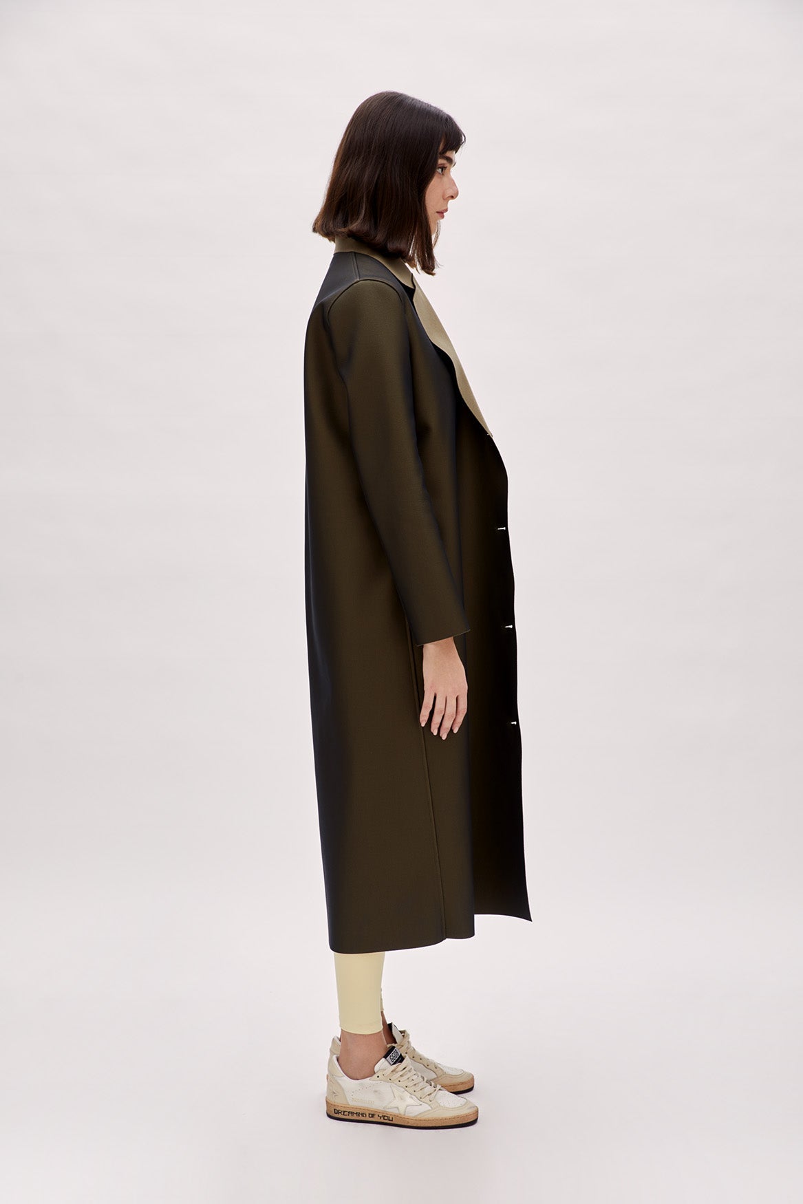 Wool Blend Paper Women Coat