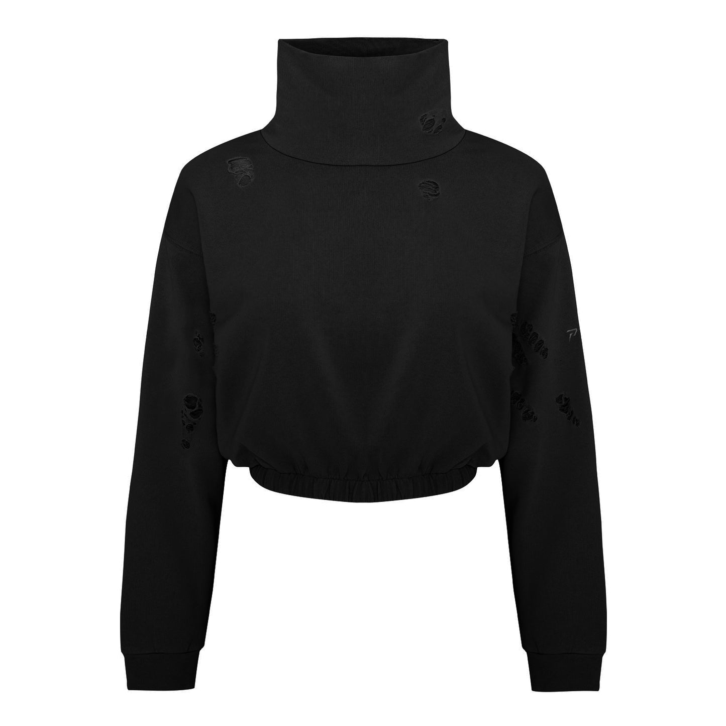 Boomerang Ripped Detail High Neck Sweatshirt