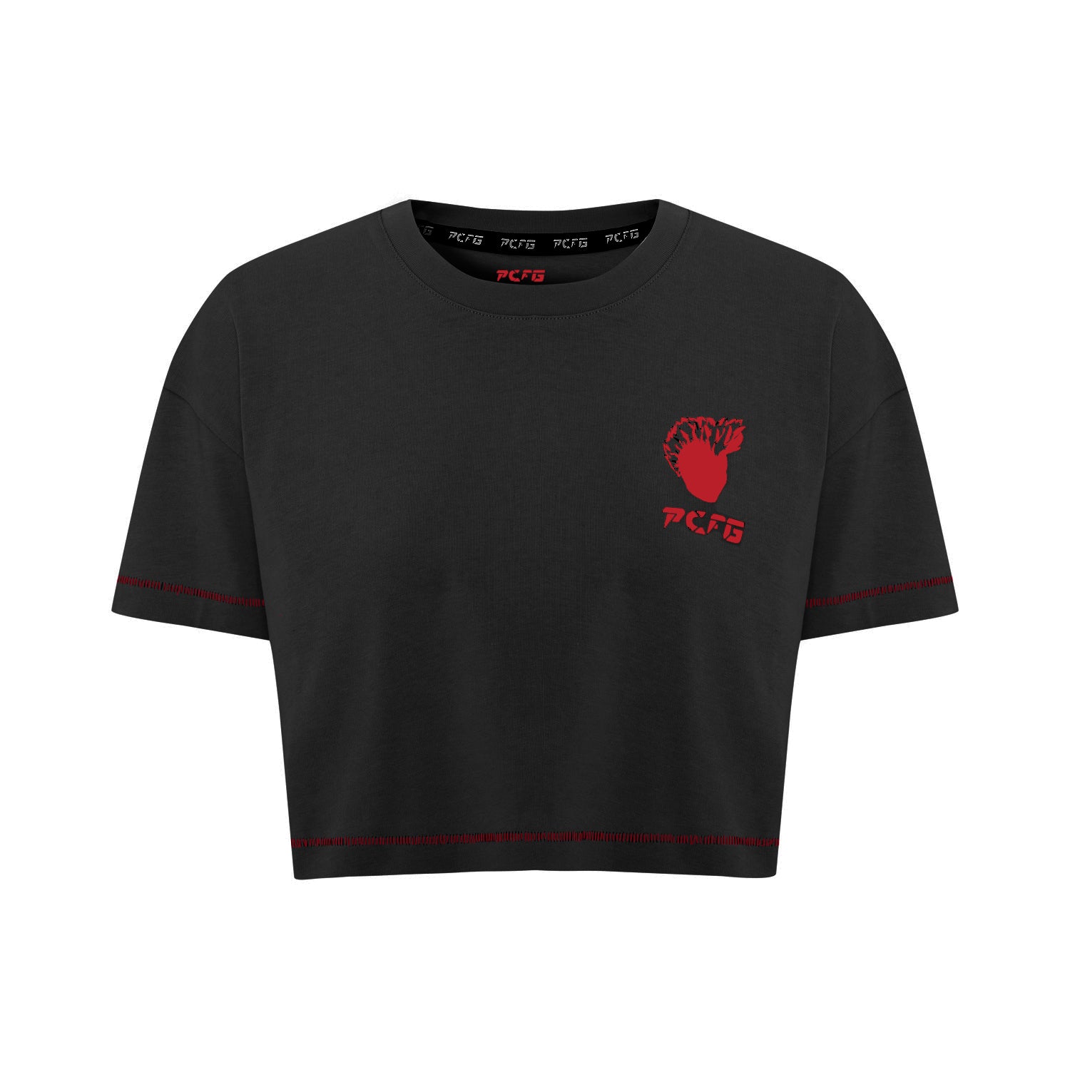 Cotton Women Crop Tee - Black