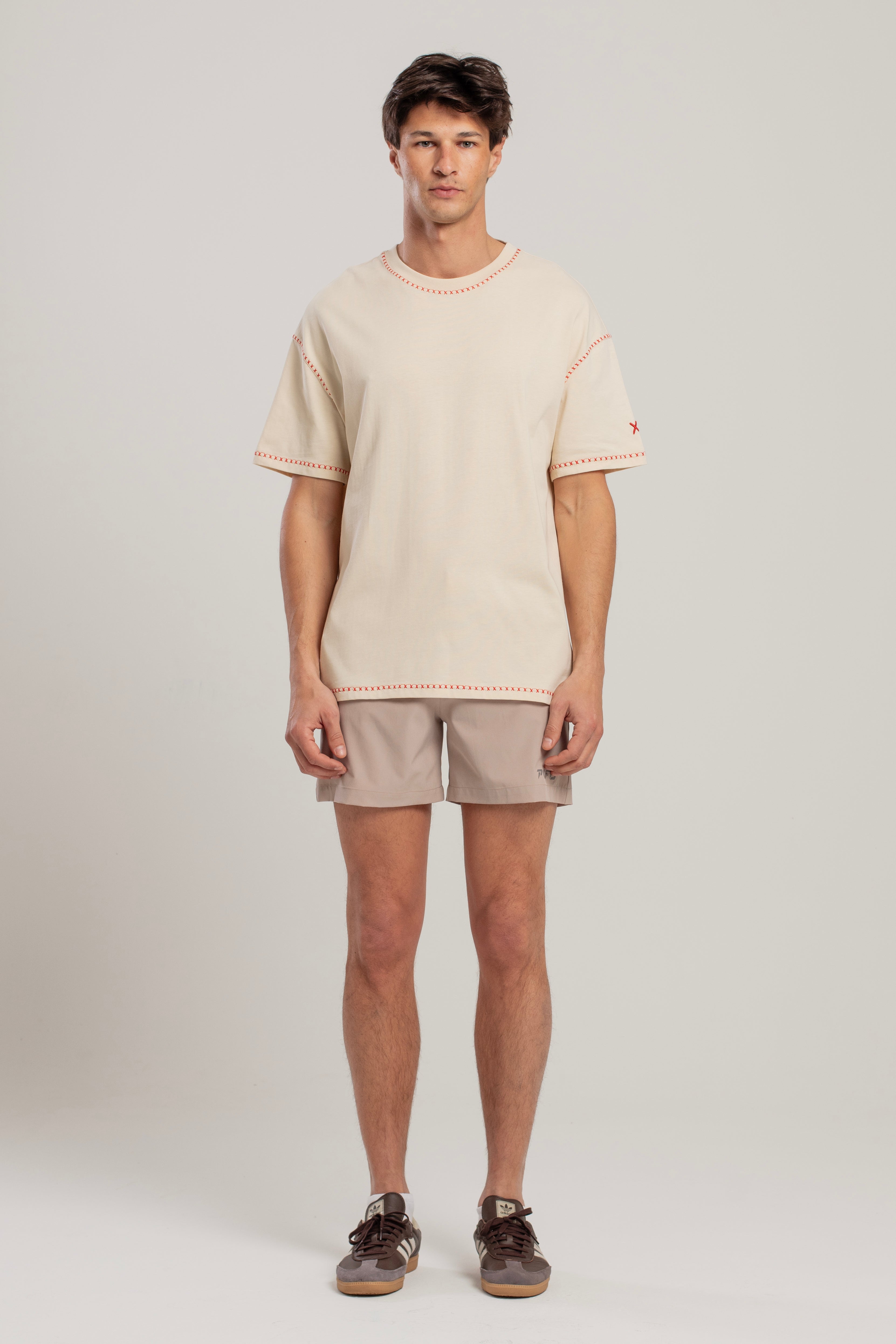 Pure Cotton Free Heaven Crochet Men T-Shirt - Fog