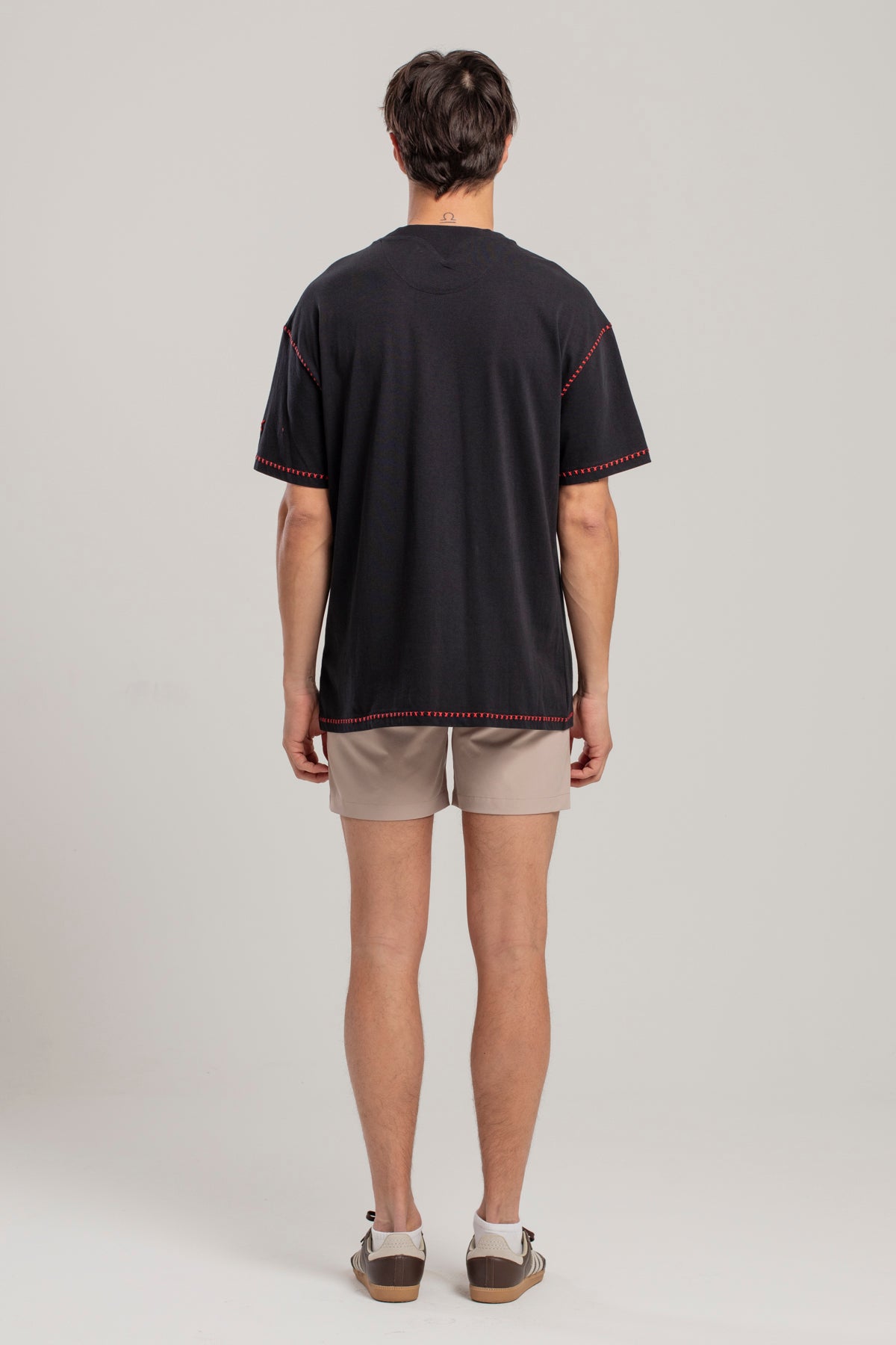 Pure Cotton Free Heaven Crochet Men T-Shirt - Black