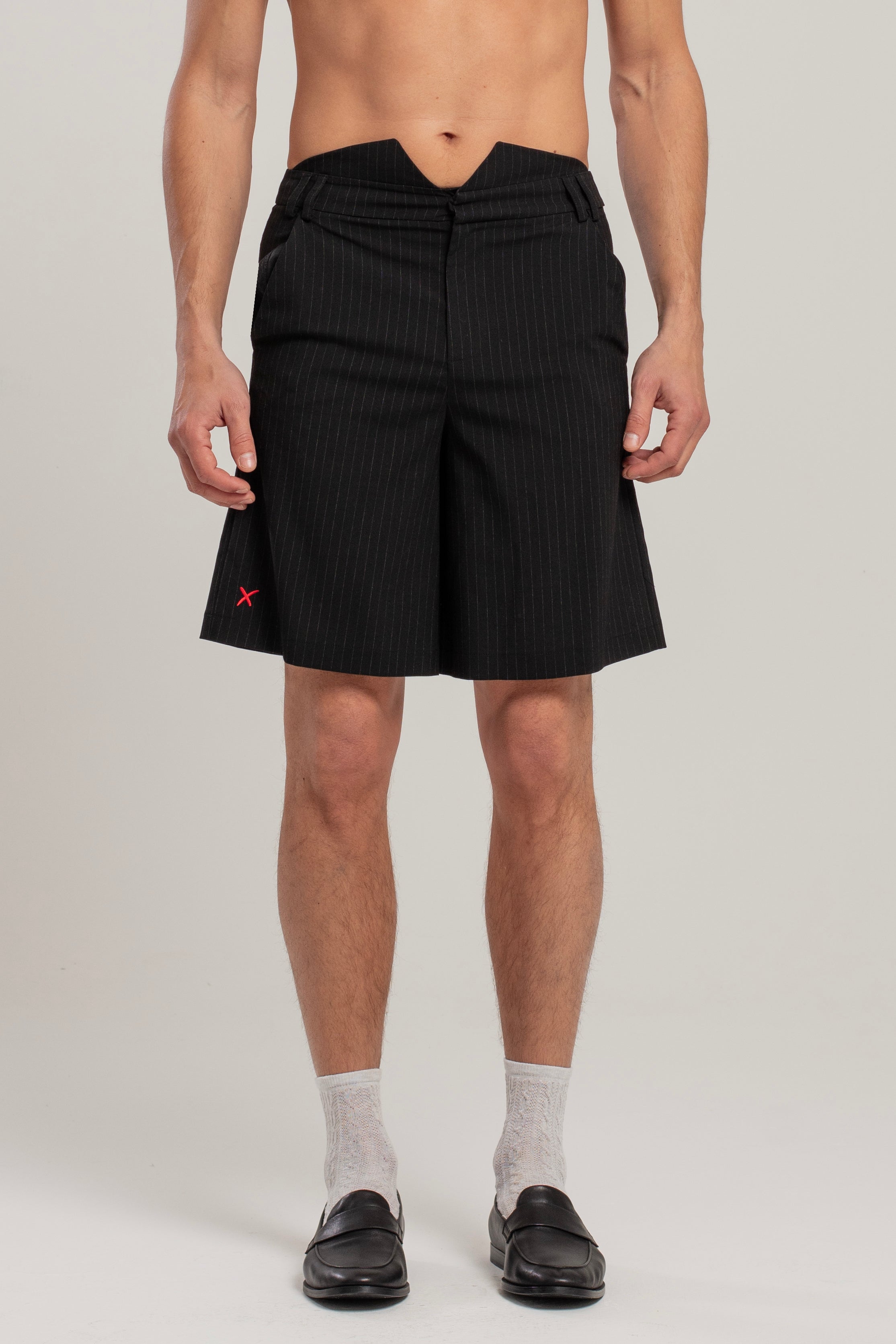Free Heaven Striped Shorts - Jet Black