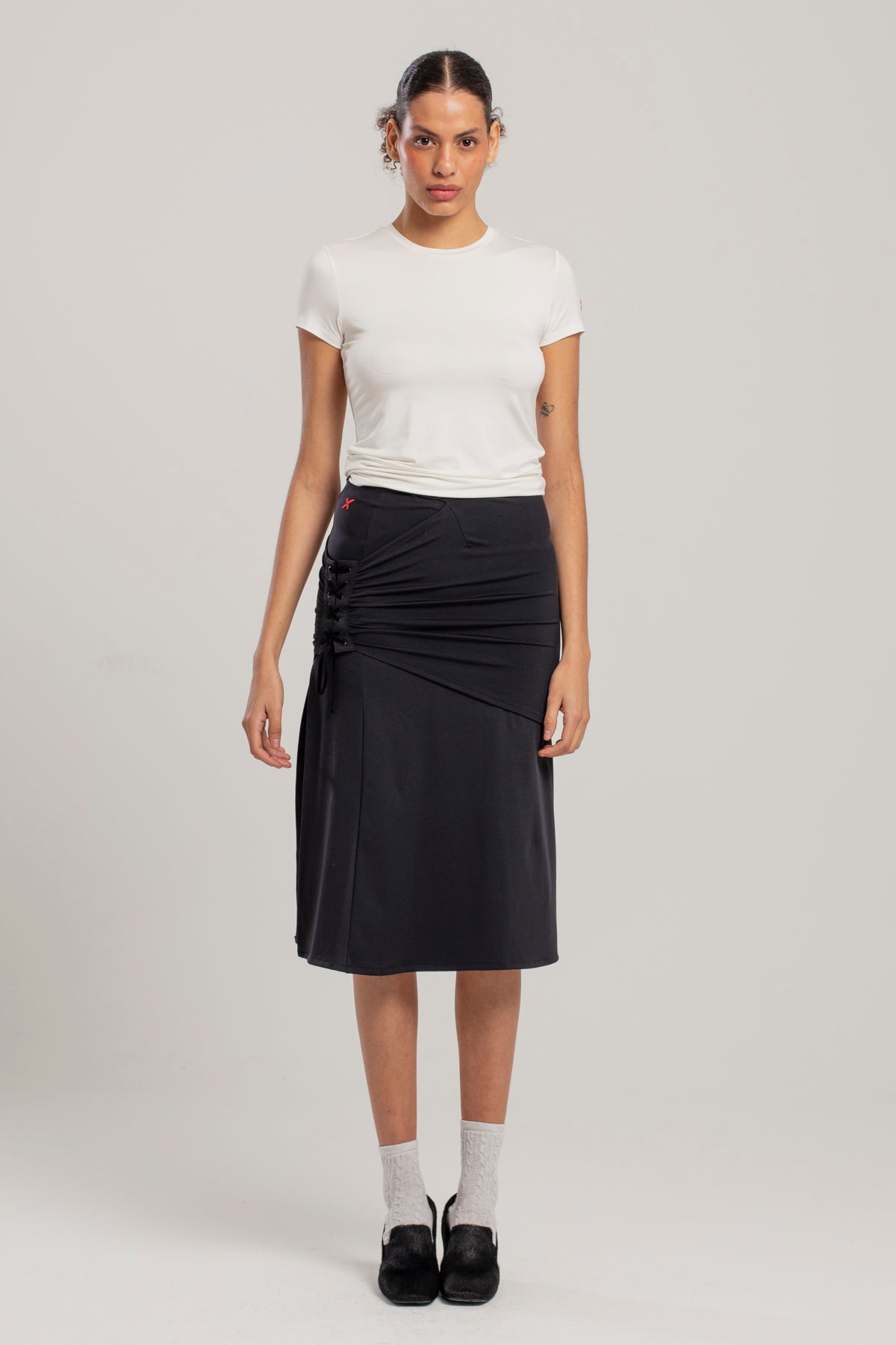 Free Heaven Slit Long Skirt - Jet Black