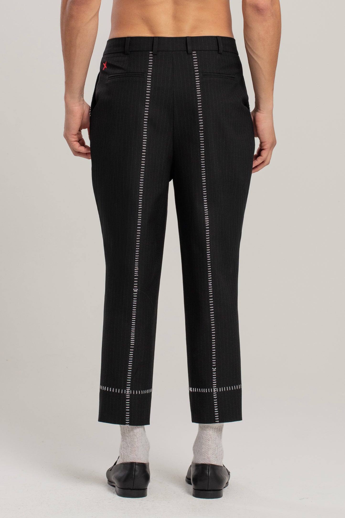 Free Heaven Çizgili Çift Fermuarlı Pantolon