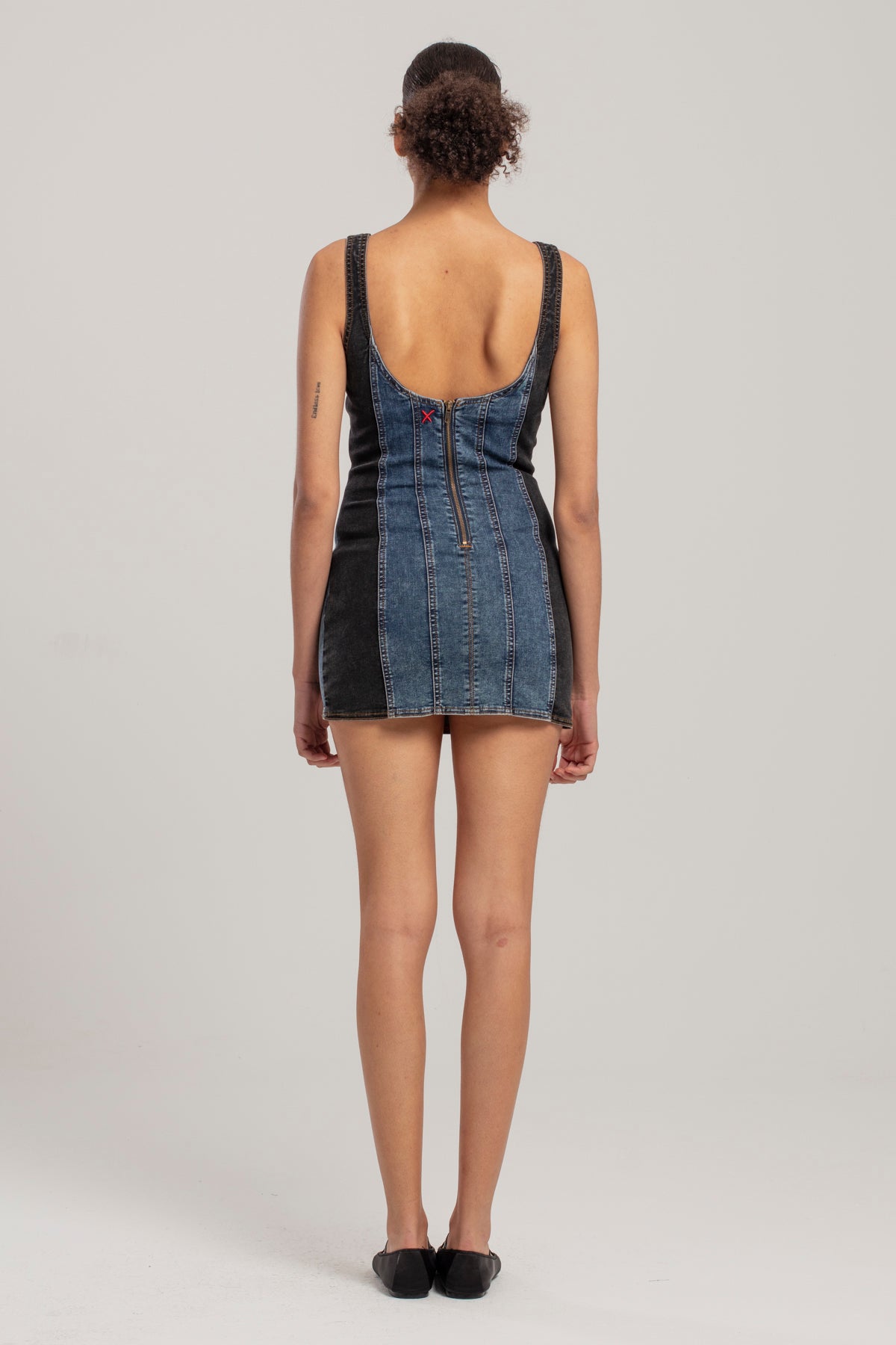 Free Heaven İki Renkli Denim Elbise