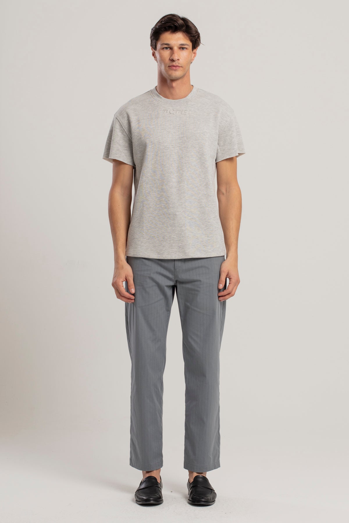 LIGHT GREY SHIRT WITH EMBOSS DETAIL