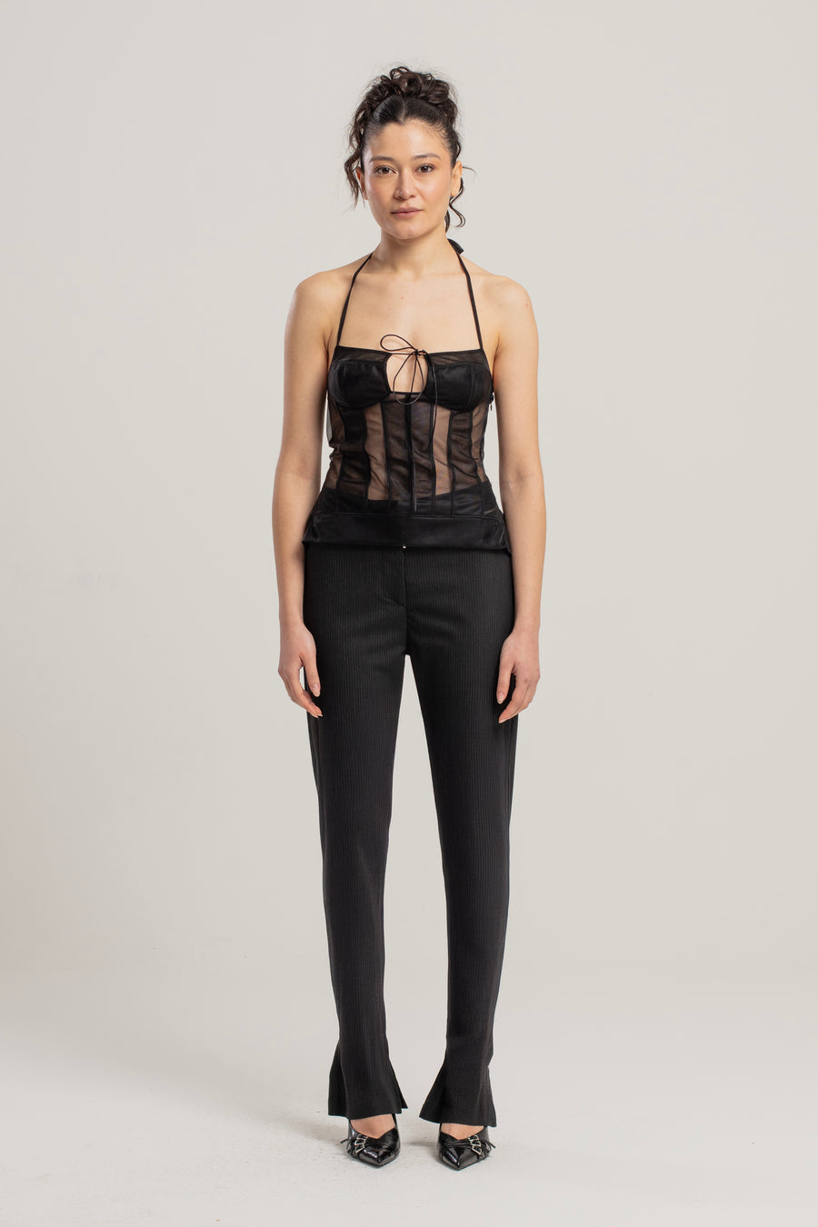 Day to Night in LA Fermuar Detaylı Skinny Flare Pantolon