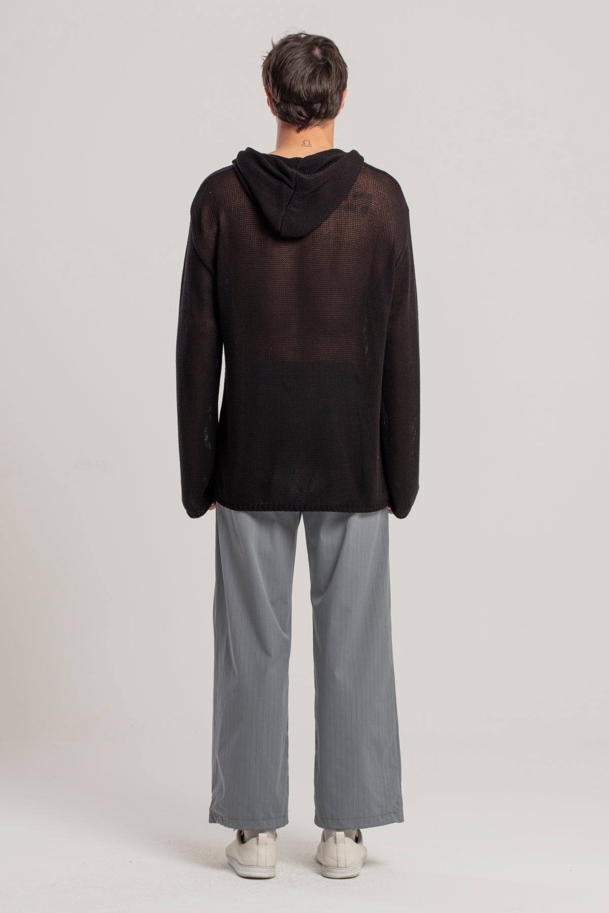 Day to Night in LA Dokuma Yama Detaylı Triko Hoodie