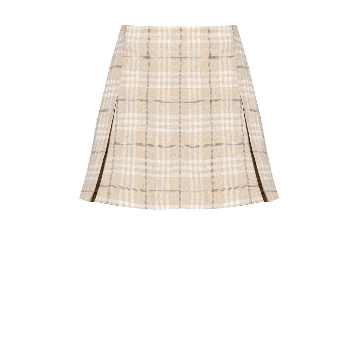 Linen Blend Free Heaven Pleated Mini Skirt - Fog