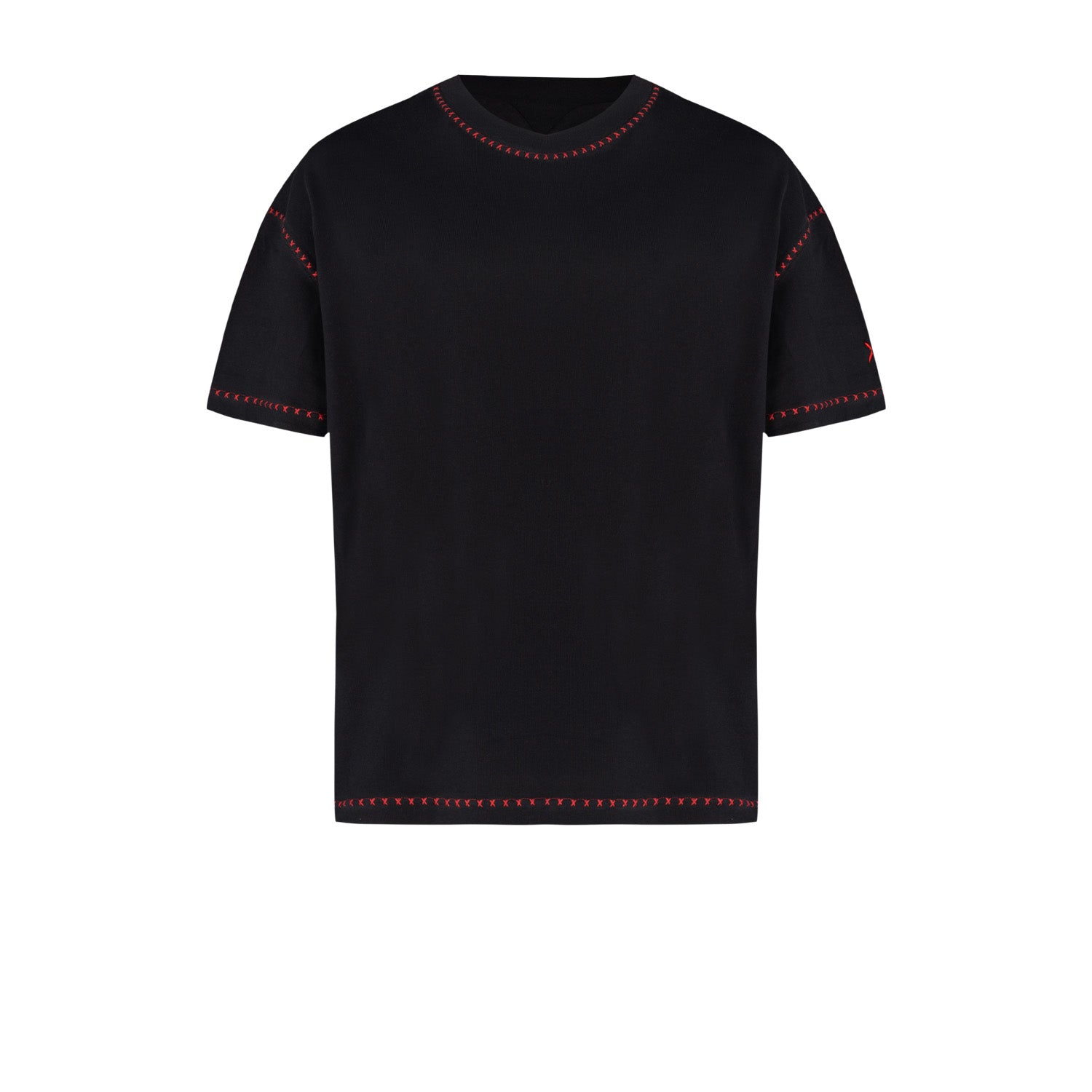 Pure Cotton Free Heaven Crochet Men T-Shirt - Black
