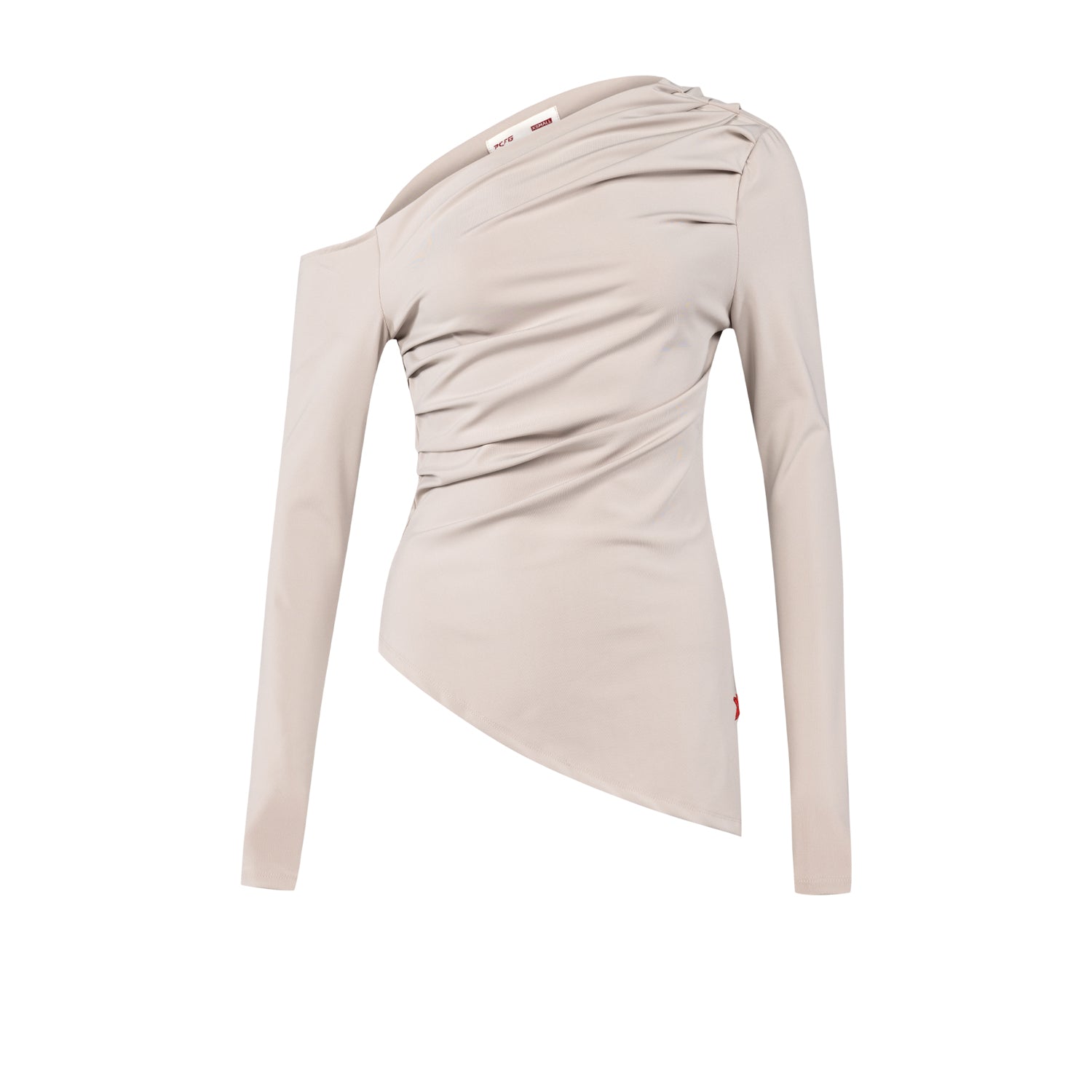 YOUR *ITCH DRAPED LONG SLEEVE TOP - BEIGE