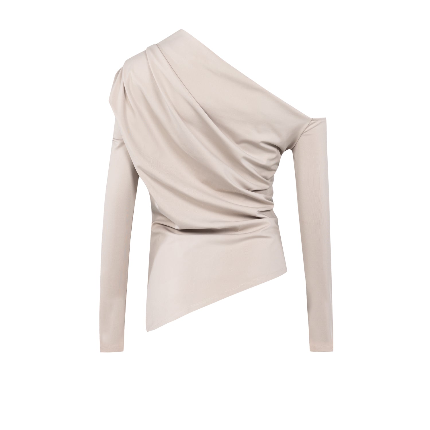 YOUR *ITCH DRAPED LONG SLEEVE TOP - BEIGE