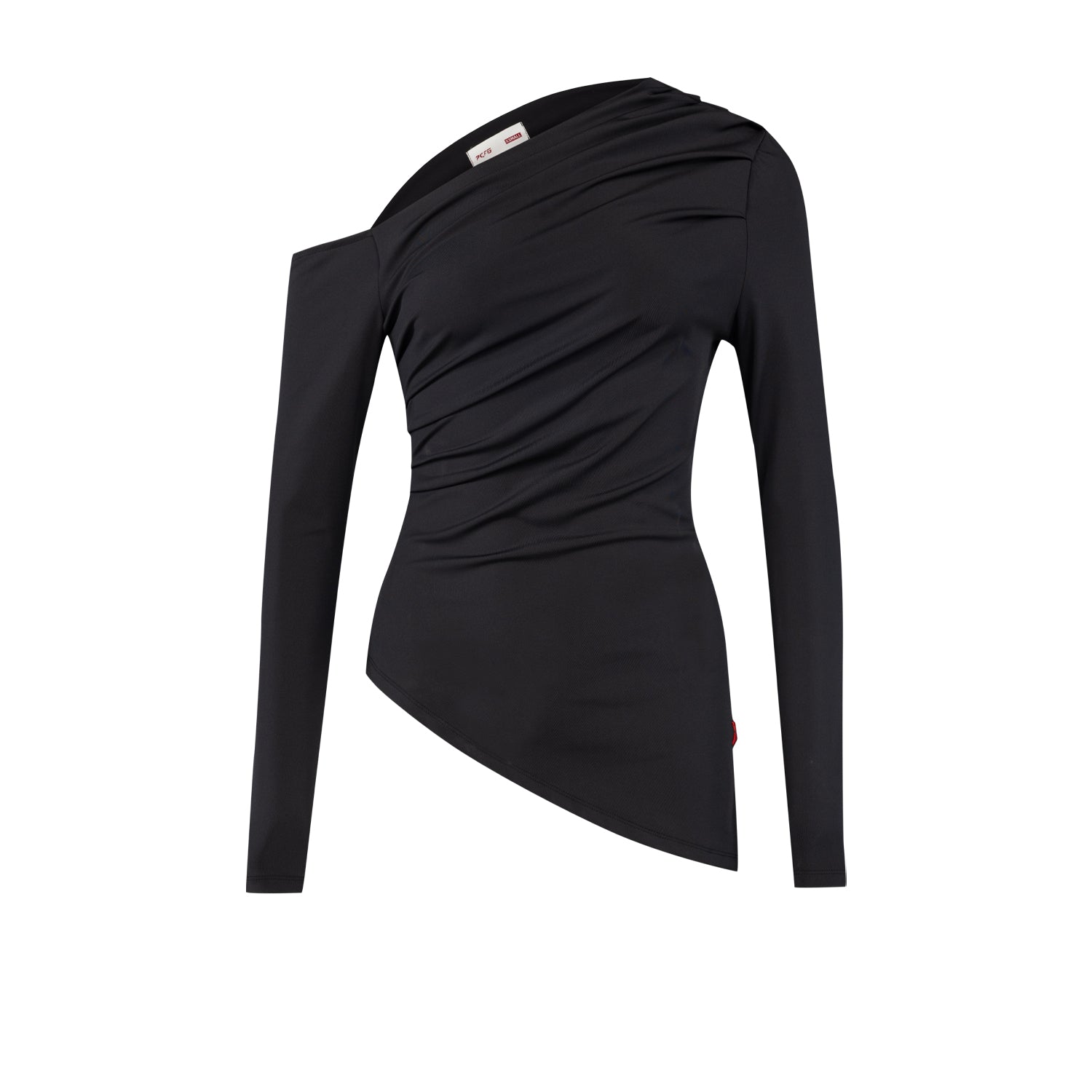 YOUR *ITCH DRAPED LONG SLEEVE TOP - BLACK
