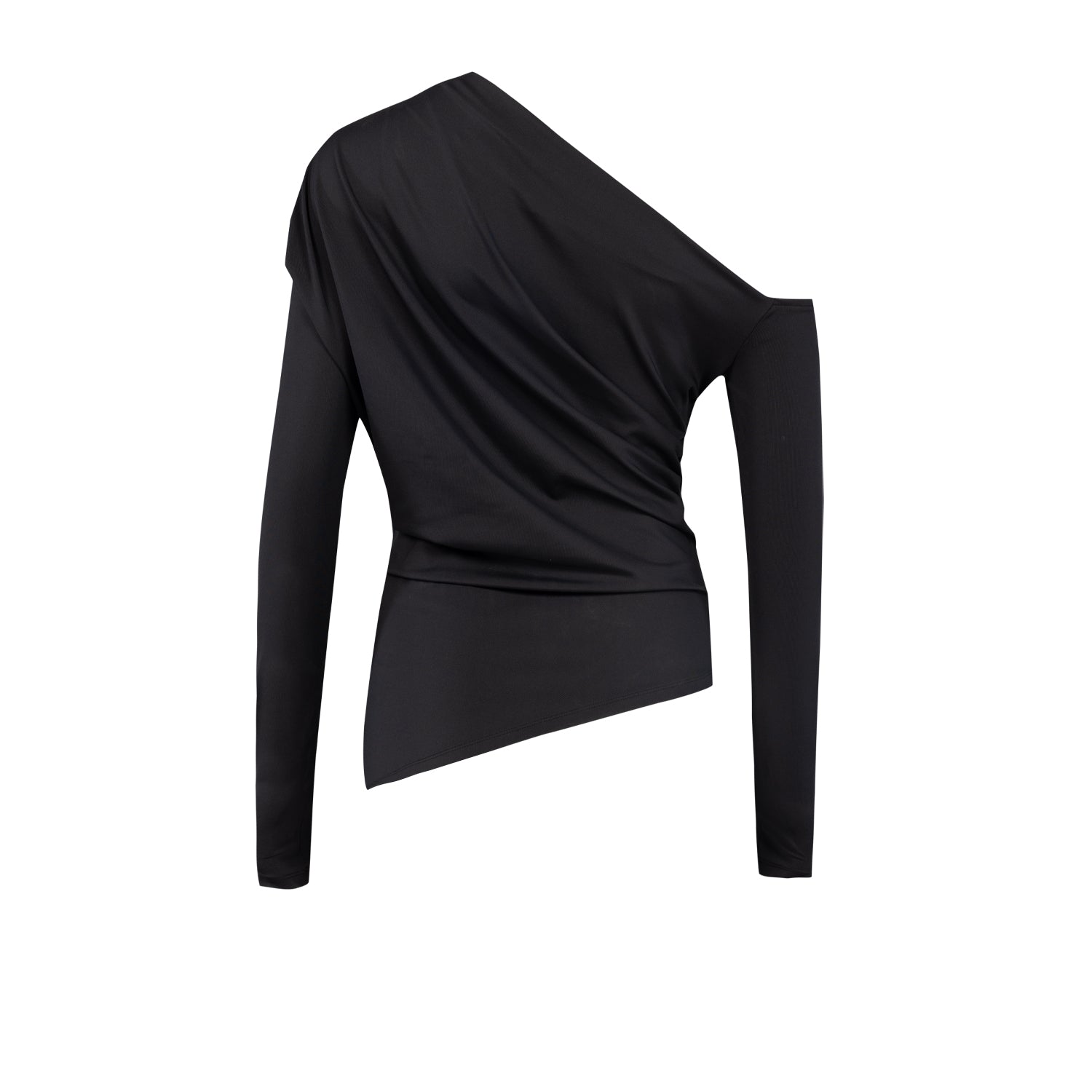 YOUR *ITCH DRAPED LONG SLEEVE TOP - BLACK