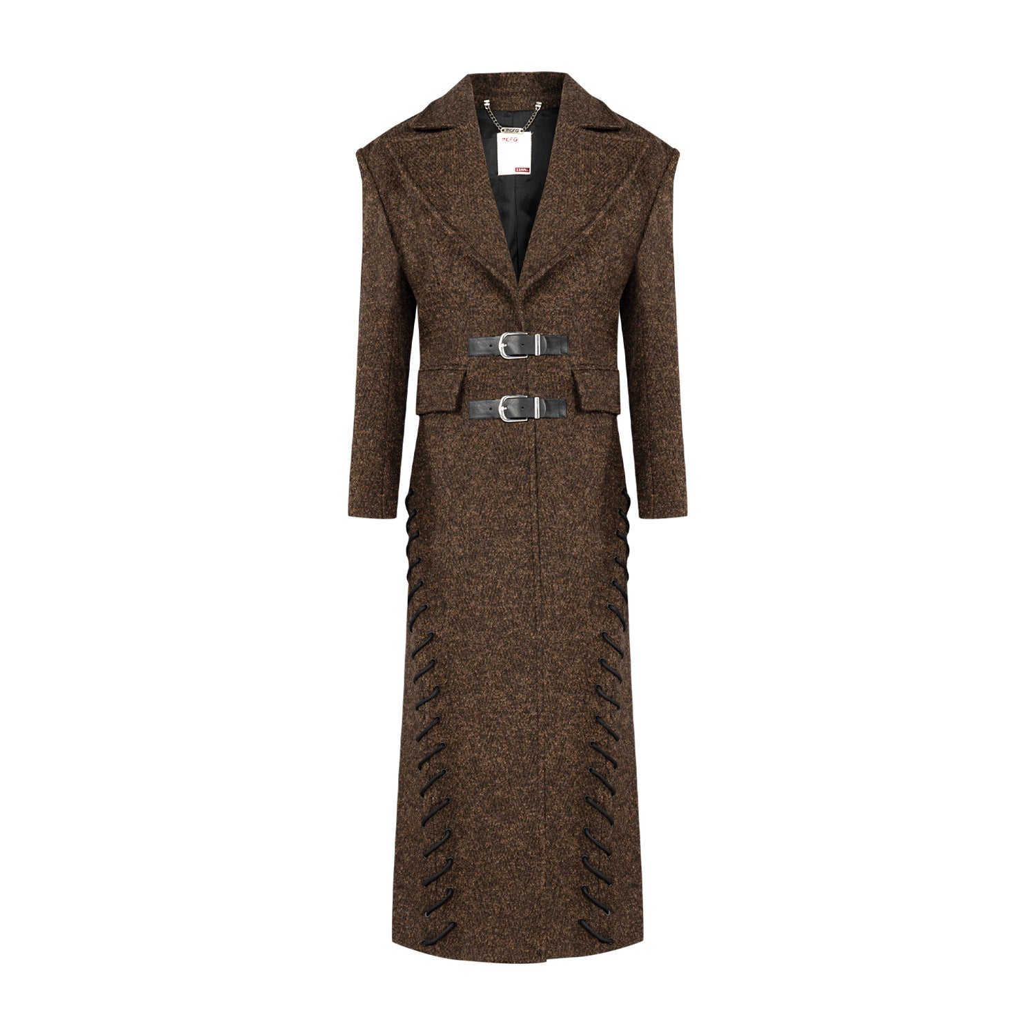 YOUR *ITCH CASHMERE BLEND LONG OVERCOAT - BROWN