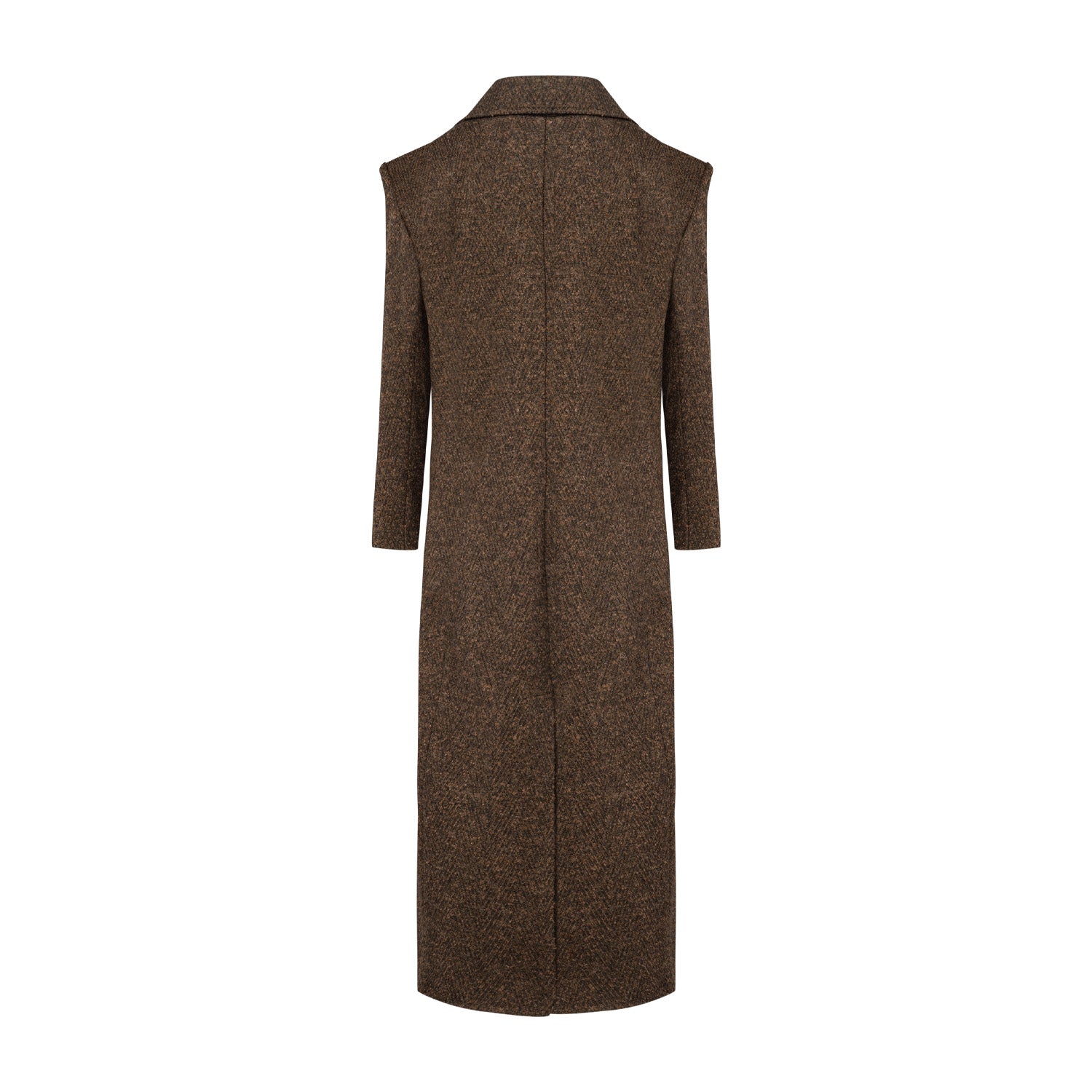 YOUR *ITCH CASHMERE BLEND LONG OVERCOAT - BROWN