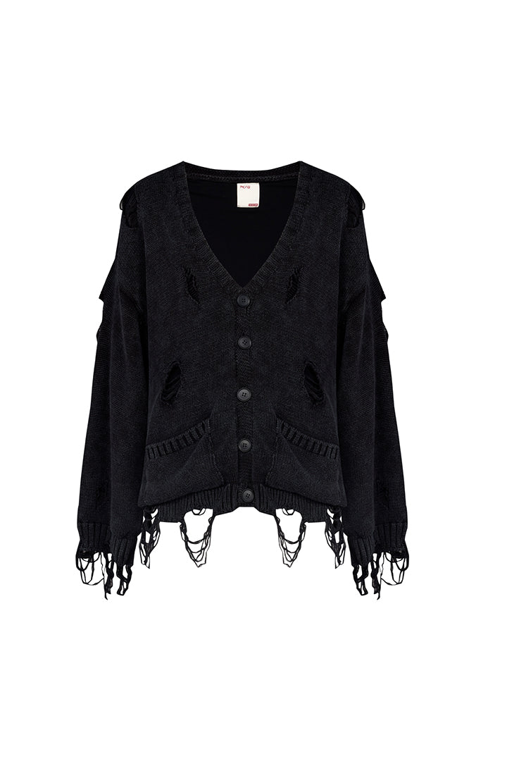 Your *itch Yırtık Görünümlü Triko Hırka