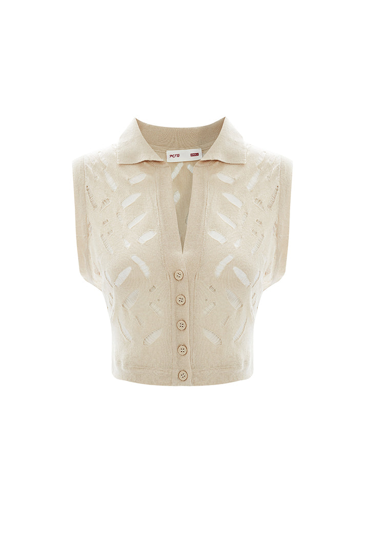 Free Heaven Kısa Yırtık Triko