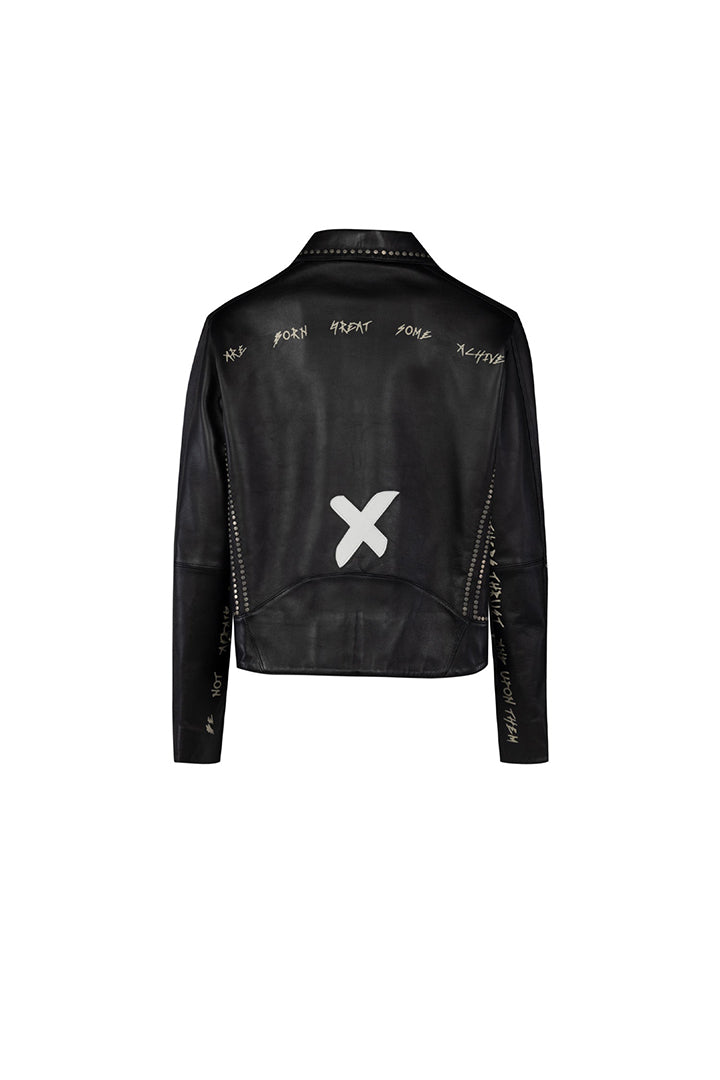 Free Heaven Leather Jacket Stud Rocks Details