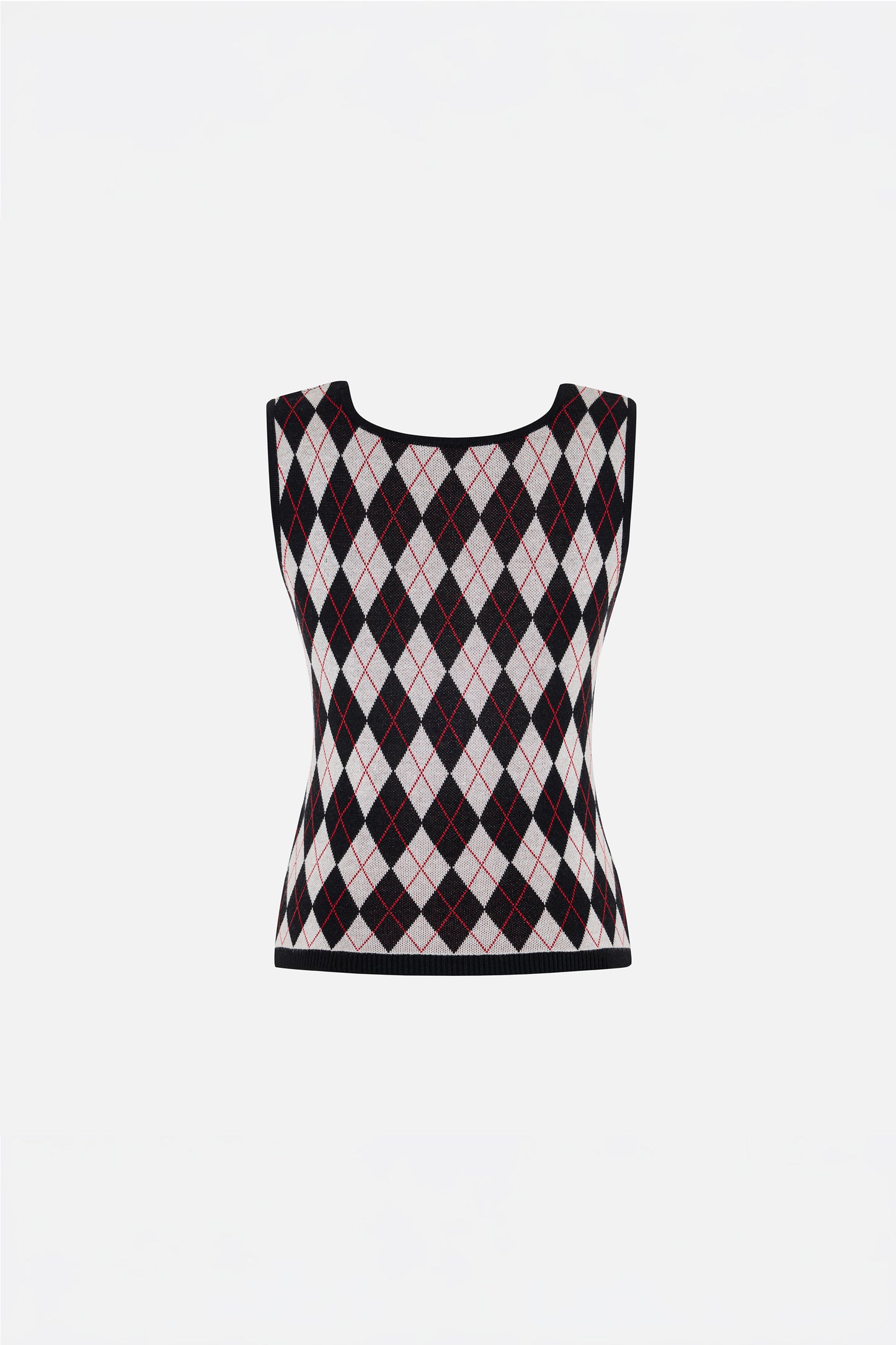 Daydreamers Argyle Sleeveless Knit Top