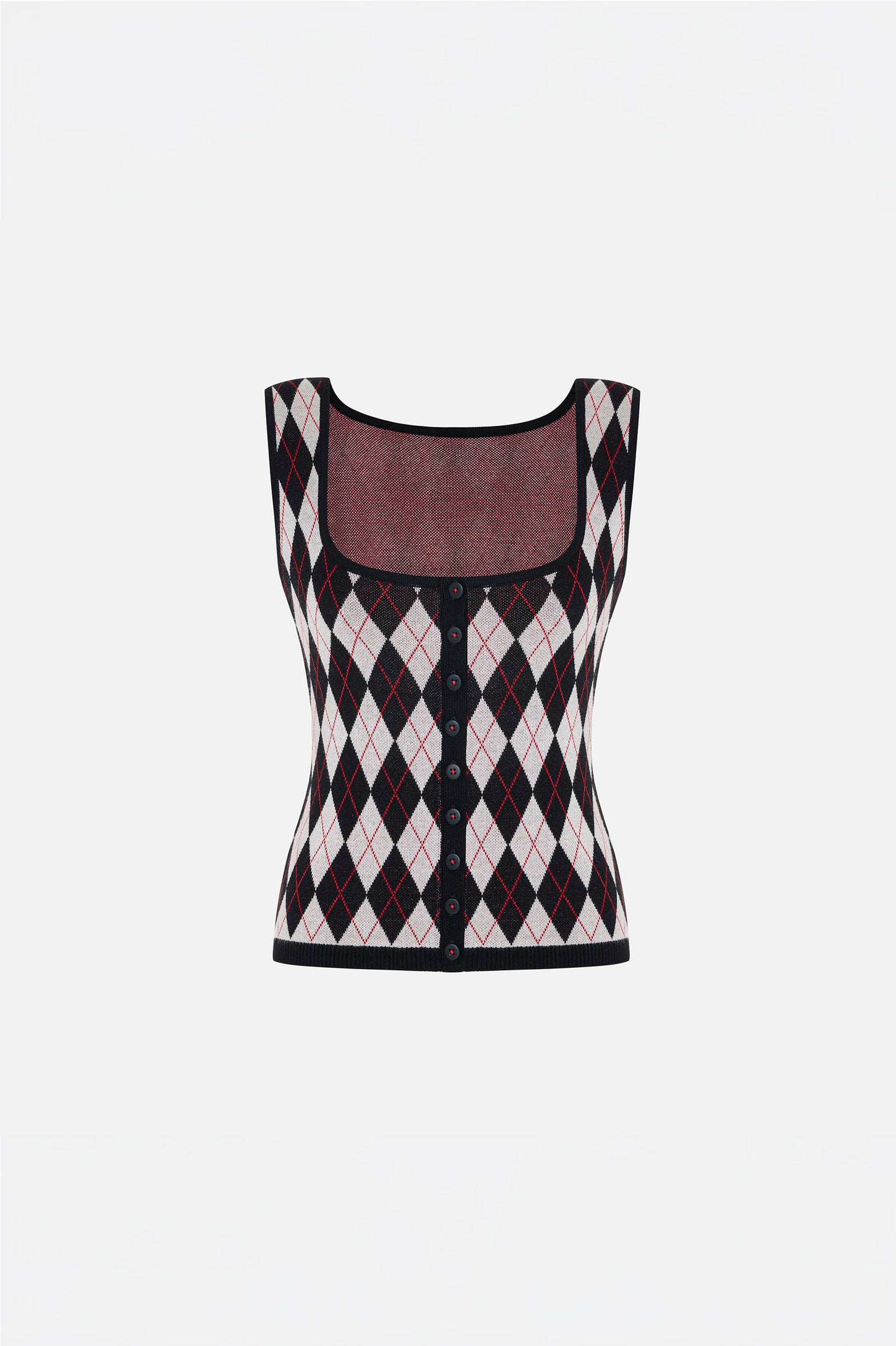Daydreamers Argyle Sleeveless Knit Top