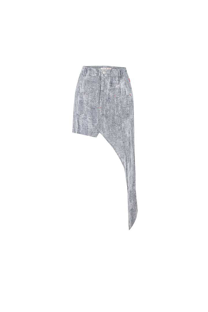 Cotton Free Heaven Ripped Look Skirt - Ultimate Gray