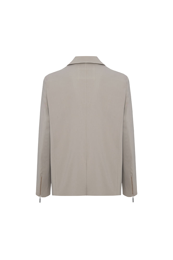 Day to Night in LA Fermuar Detaylı Dokuma Blazer
