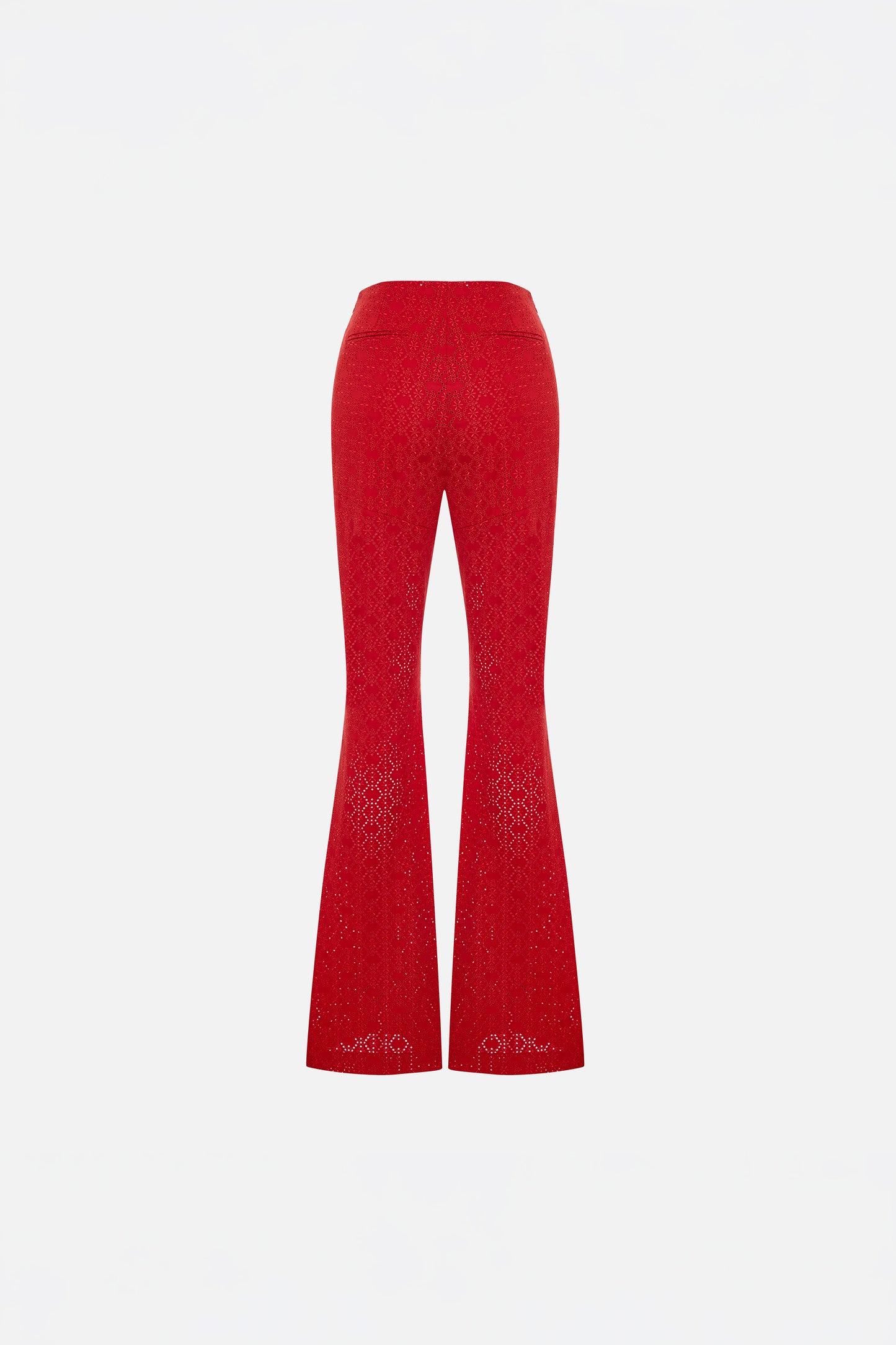 The Broderie Anglaise Edit High-Rise Embroidered Flare Pants