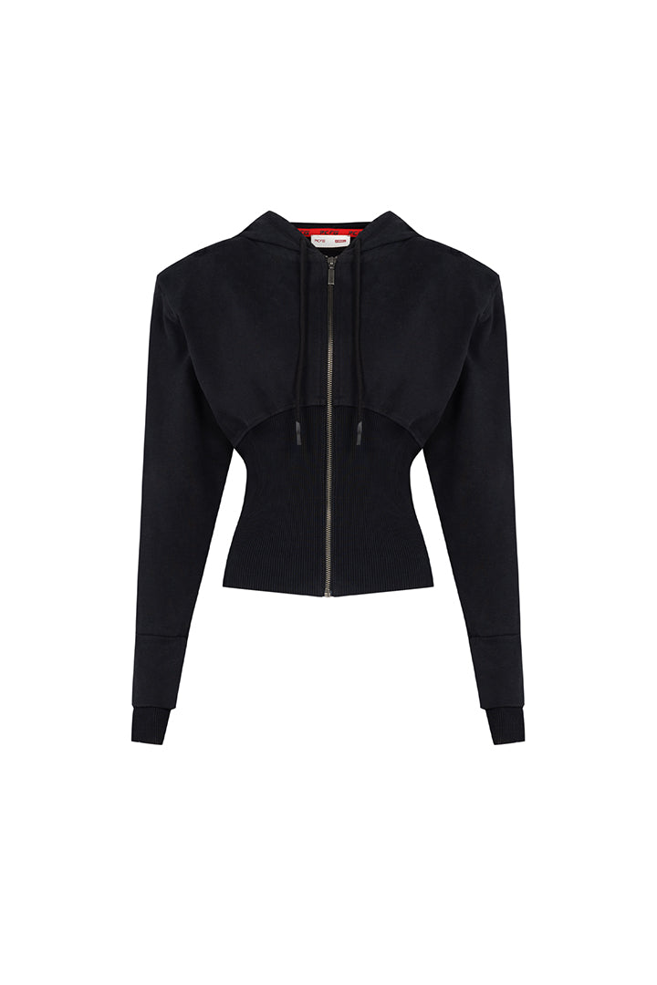 Your *itch Korse Detaylı Fermuarlı Hoodie