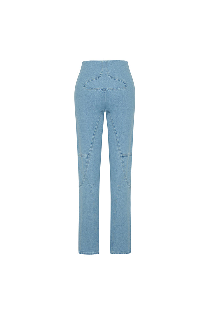 Boomerang Stitch Detail Straight Fit Denim