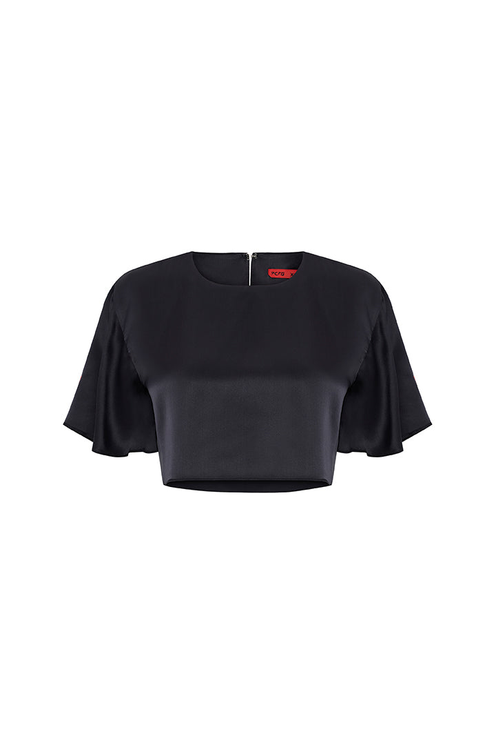 Day to Night in LA Oversize İpek Kısa Bluz