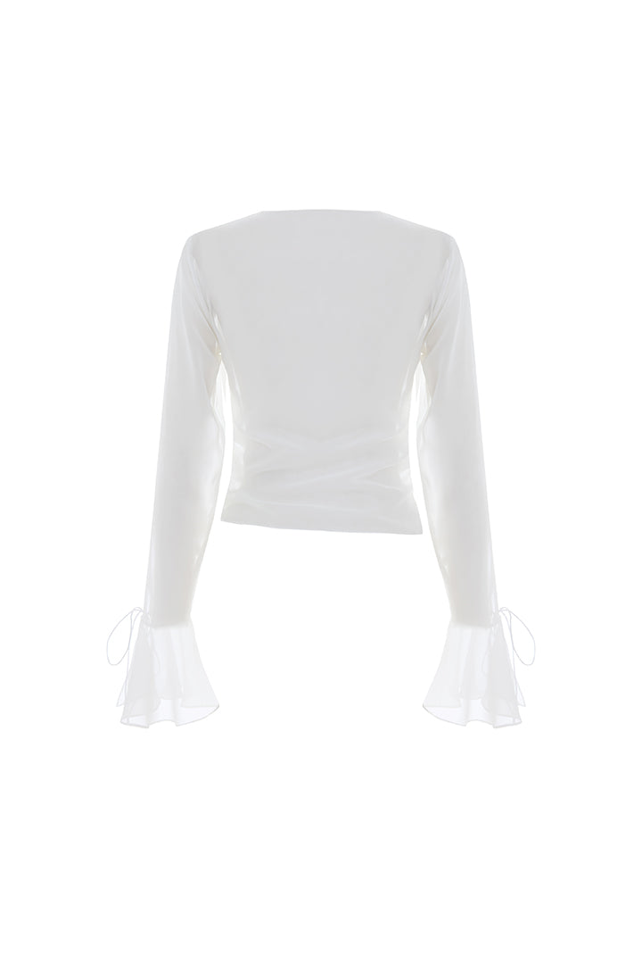 Euphoria Plunge Front Tie Blouse
