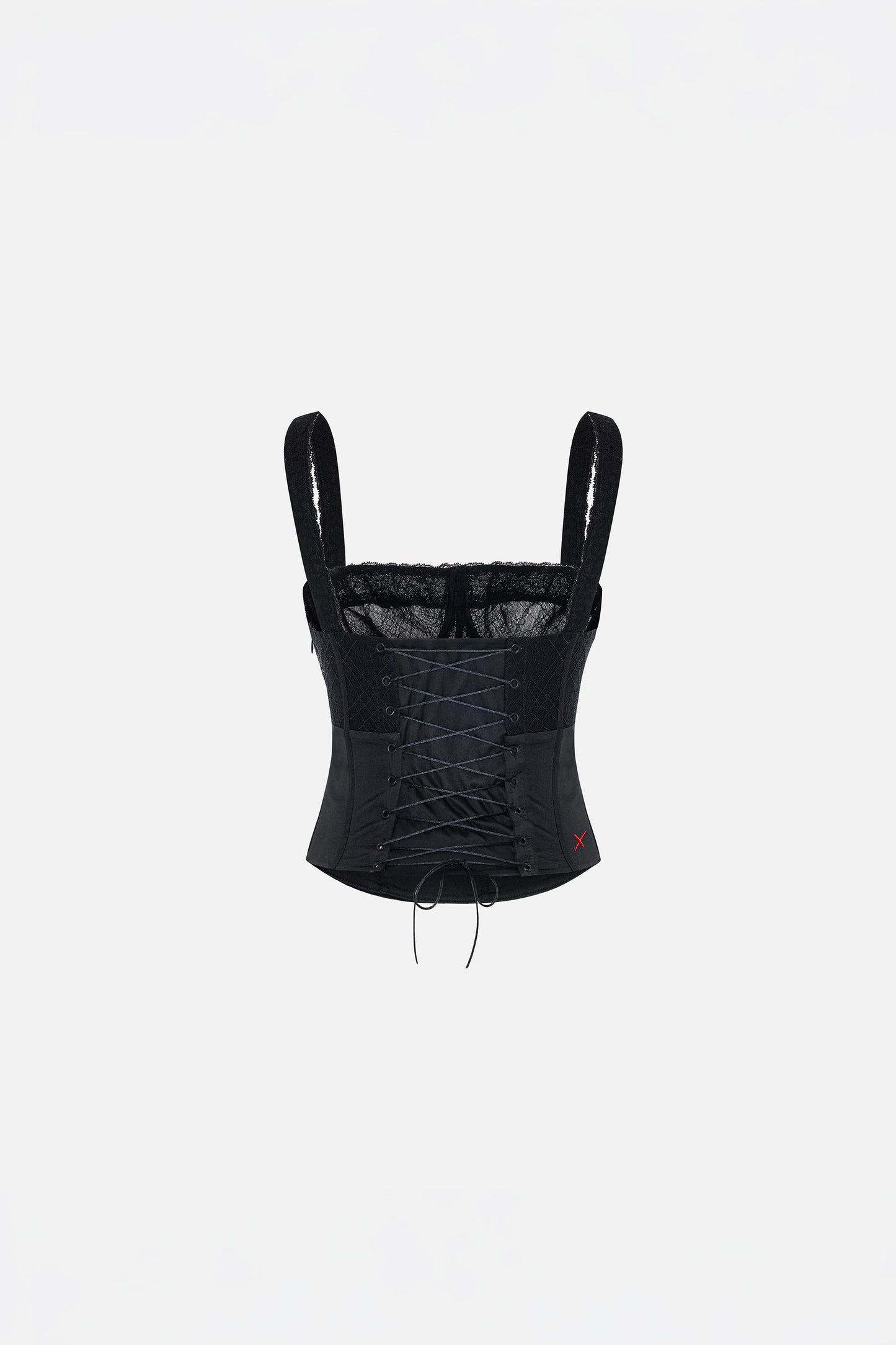 Daydreamers Satin Corset With Lace Detail