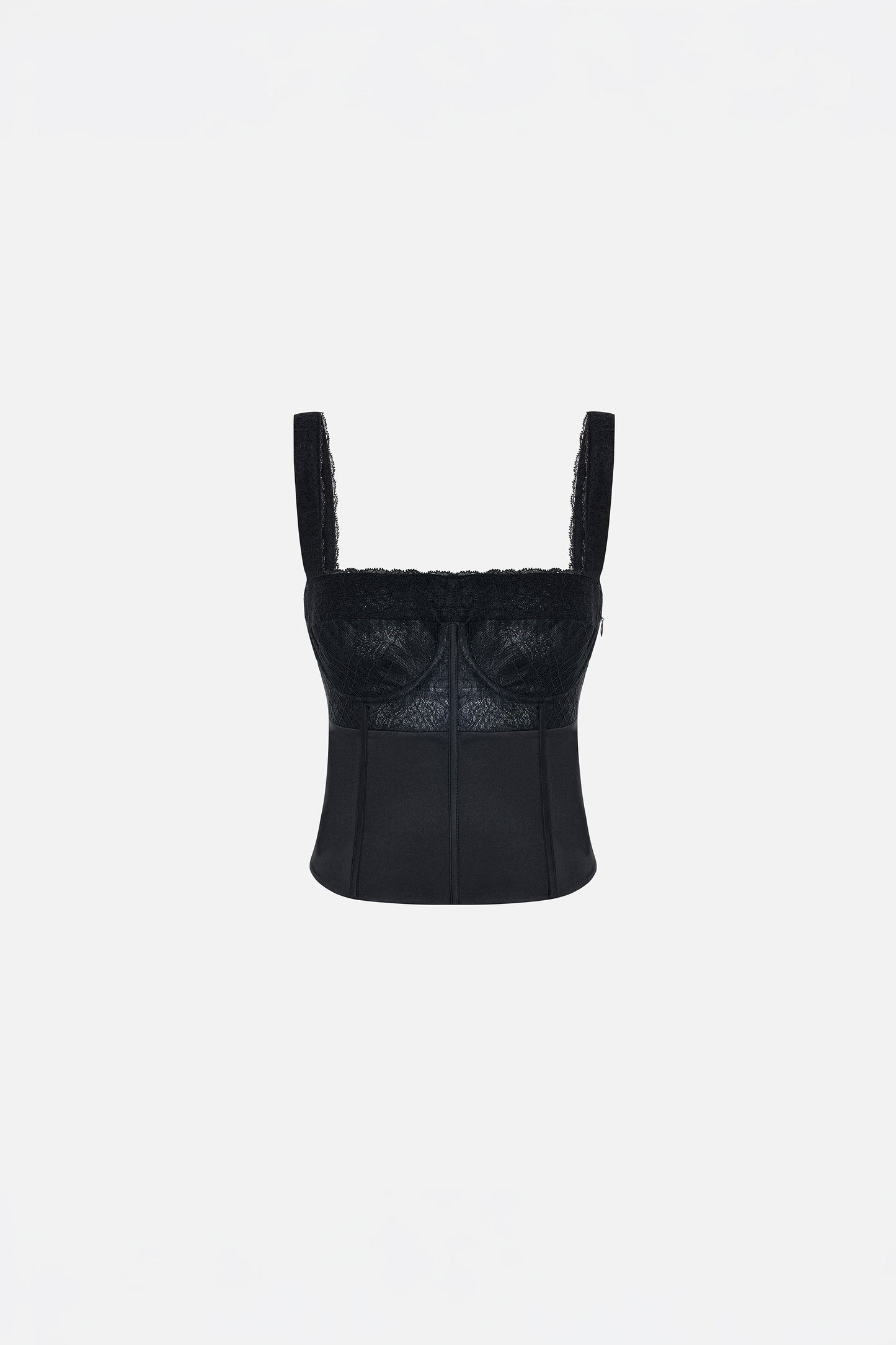 Daydreamers Satin Corset With Lace Detail