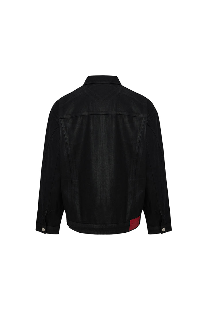 Day to Night in LA Parlak Dokulu Denim Ceket