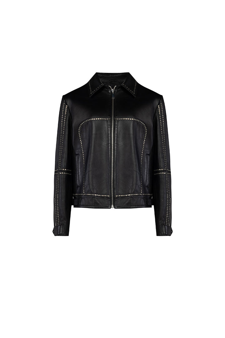 Free Heaven Rock Esintili Zımbalı Deri Ceket